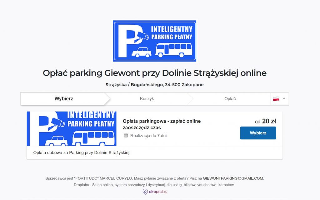 Parking sklep online