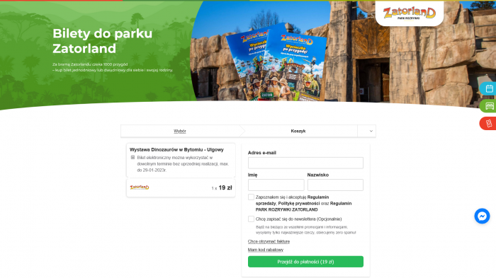 System sprzedaży biletów online na przykładzie parku rozrywki Zatorland